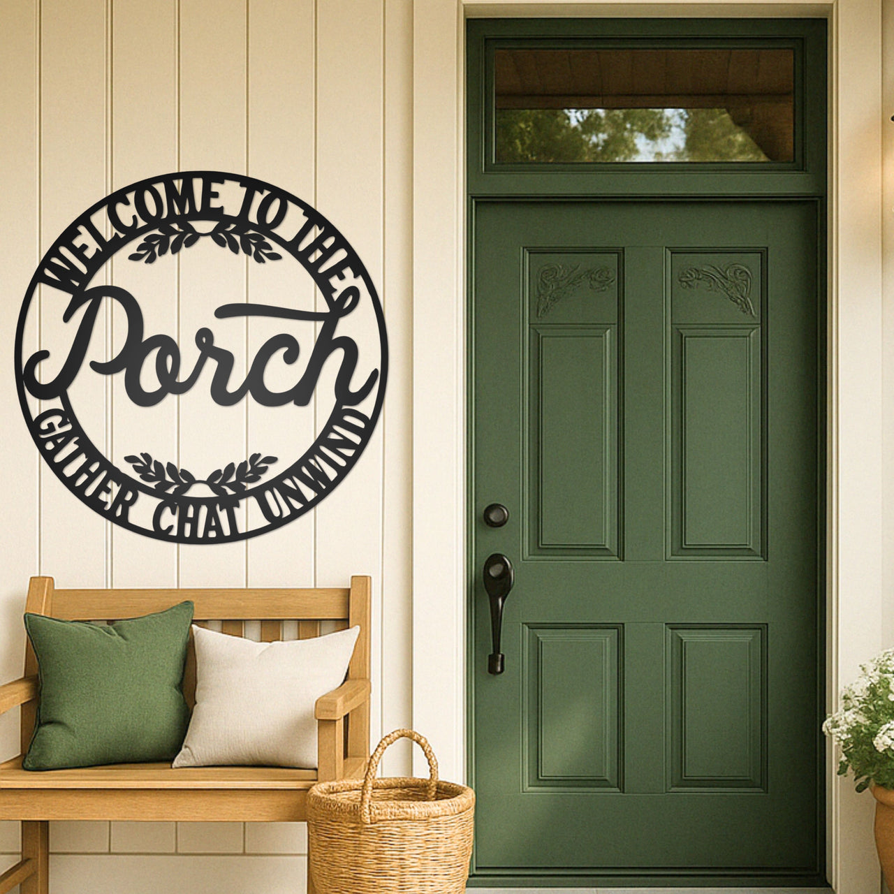 Welcome to the Porch Metal Sign